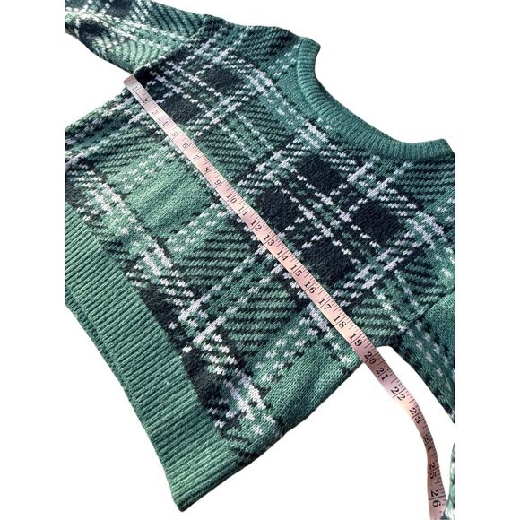 Abercrombie & Fitch Wool Blend Green Plaid Pullover Sweater - Picture 7 of 8